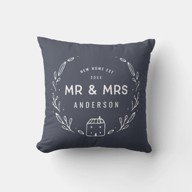 Mr och Mrs New home tartan backer Kudde (Framsida)