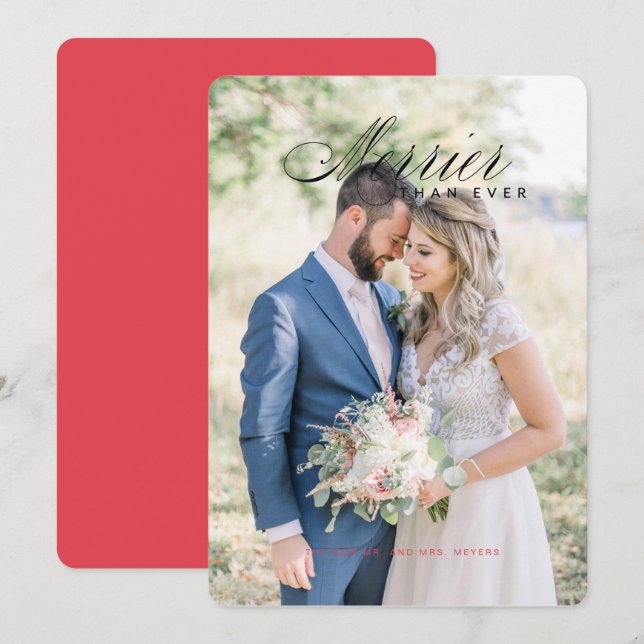 Mr. och Mrs. Ny gifta, första julen tillsammans Inbjudningar (Fram/baksida)