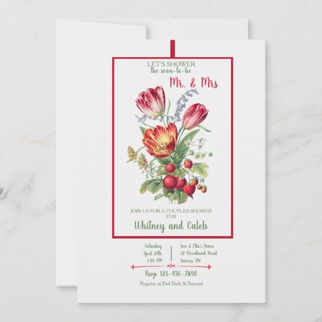 Mr och Mrs Par Shower Inbjudningar (Framsida)