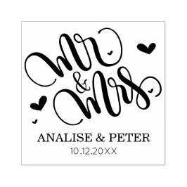 Mr och Mrs. - personligens bröllopsstämpel Stämpel