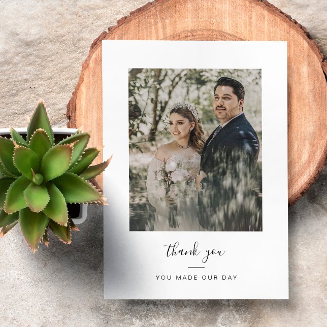 Mr. och Mrs. Photo Bröllop Tack Foil Card (thank you invitation, wedding card photo, wedding photo, photo collage, personalized photo)