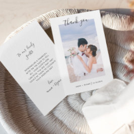 Mr. och Mrs. Photo Bröllop Tack Foil Card