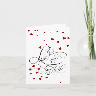 Mr och Mrs. Ruby Heart Confetti Tack Kort