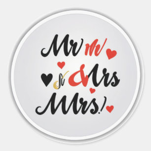 Mr. Och Mrs. Runt Klistermärke