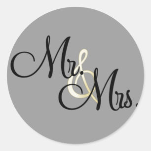 Mr. Och Mrs. Runt Klistermärke