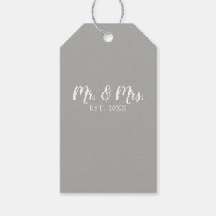 Mr. och Mrs. Script Established Bröllop Presentetikett