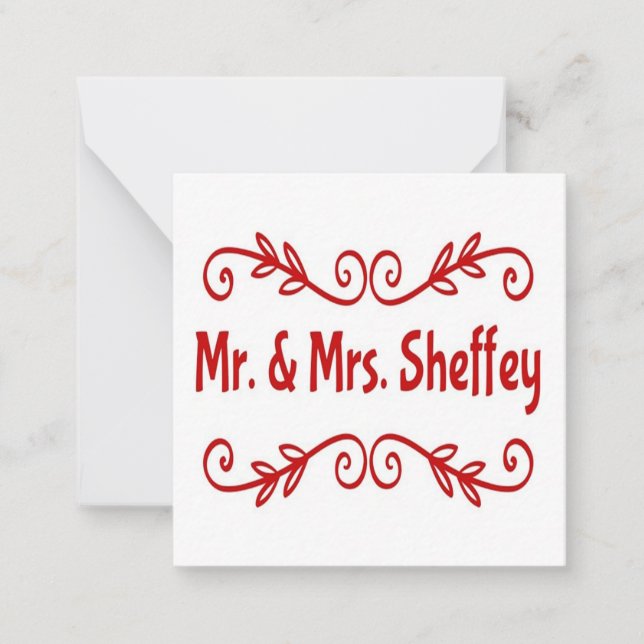 Mr och Mrs Sheffey Anteckningskort (Framsida)