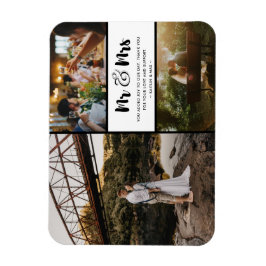 Mr och Mrs Tack Photo Collage Black and White Magnet