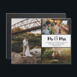 Mr och Mrs Tack Photo Collage Bröllop<br><div class="desc">Herr och fru designen! Tack för ert magnetkort med tre av era favoritfoton från bröllop. Visa din familj och dina vänner din uppskattning för att du är en del av din bröllop firande med en av dessa vackra keepsakes. Om du behöver hjälp med mallen eller montera dina foton kontaktar du...</div>