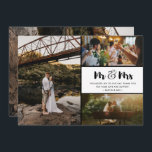Mr och Mrs Tack Photo Collage Bröllop<br><div class="desc">Herr och fru designen! Tack, bröllop, ni har kort med fyra av era favoritfoton från bröllop. Visa din familj och dina vänner din uppskattning för att du är en del av din bröllop firande med ett av dessa vackra tackkort. Om du behöver hjälp med mallen eller montera dina foton kontaktar...</div>