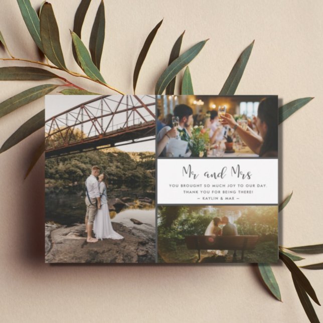 Mr och Mrs Tack Photo Collage Grått and White (Skapare uppladdad)