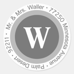 Mr och Mrs Waller Anpassningsbar adressetikett Runt Klistermärke