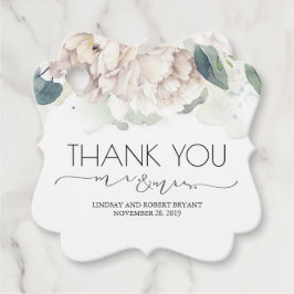 Mr och Mrs White Blommigt Tack Gåvor Etiketter