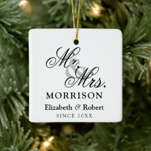 Mr och Newlyweds Elegant Luxury Julgransprydnad Keramik