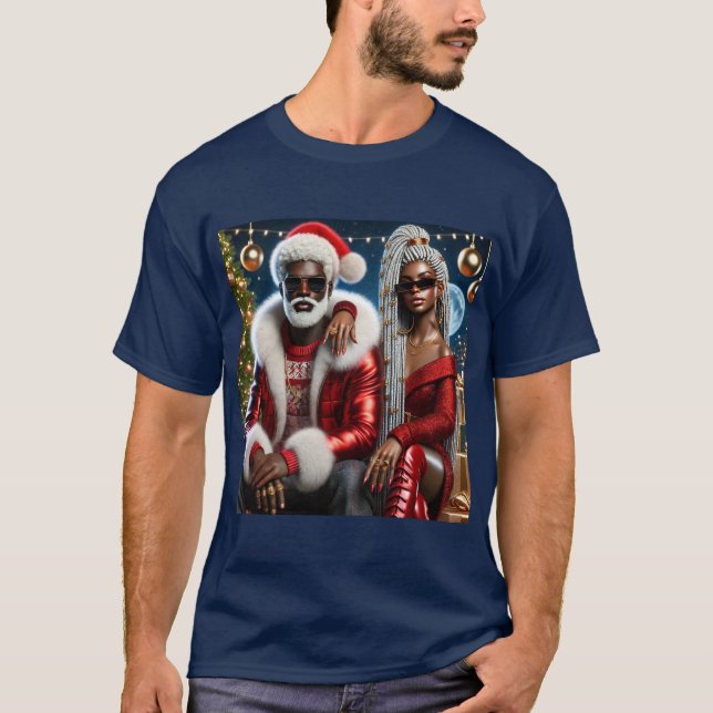 Mr och Santa Folded Greeting Card T Shirt (Framsida)
