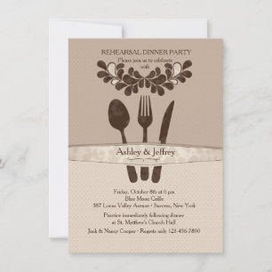 Mr och Utensils Dinner Party Invitation Inbjudningar