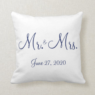 Mr och White Nautical Bröllop Pillows Kudde