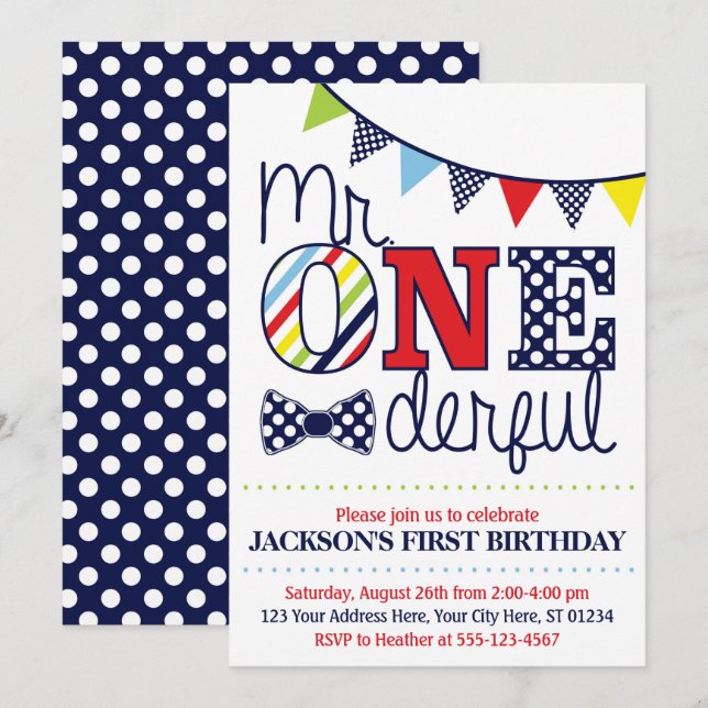 Mr ONE00000000000000000000000 Inbjudningar (Fram/baksida)