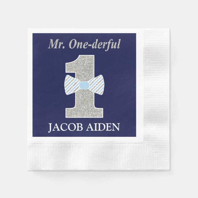 Mr One-derful White Coining Napkin Pappersservett (Framsidan)