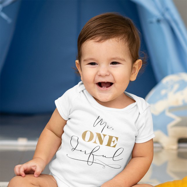 Mr. Onederful Baby Bodysuit T Shirt (Mr. Onederful Baby Bodysuit)