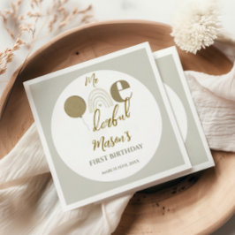 Mr Onederful Boho Rainbow Neutral 1st Birthday Pappersservett