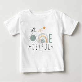 MR Onederful Boho Regnbåge Första Födelsedag Pojke T Shirt