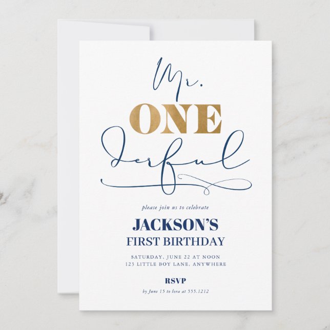 Mr ONEderful First Birthday Photo Investigation Inbjudningar (Framsida)
