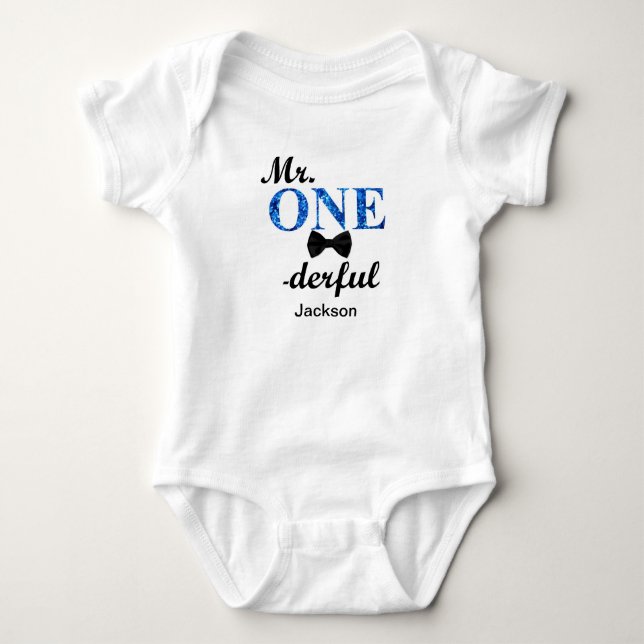 Mr ONEderful Romper Tee Shirt (Framsida)