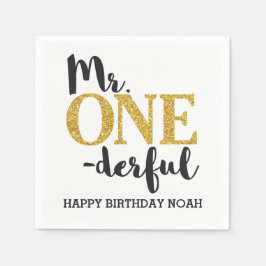 Mr ONEderful White Cocktail Papper Napkins Pappersservett