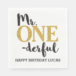 Mr ONEderful White Luncheon Papper Napkins Pappersservett