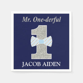 Mr ONEderful White Standard Cocktail Napkin Pappersservett