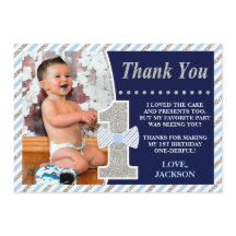 Mr ONEunderbar Birthday Tack you Card with Photo