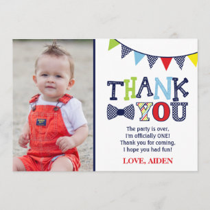 Mr ONEunderbar Birthday Tack you Card with Photo Kort