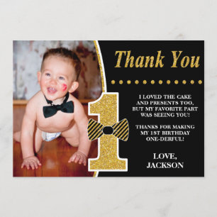 Mr ONEunderbar Birthday Tack you Card with Photo Kort