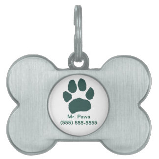Mr. Paws Paw Print Husdjurs-ID-märket ID-bricka Husdjur