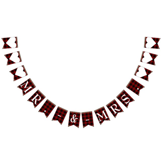 Mr. & Red Black Buffalo Play Bröllop Vimplar (Alla)