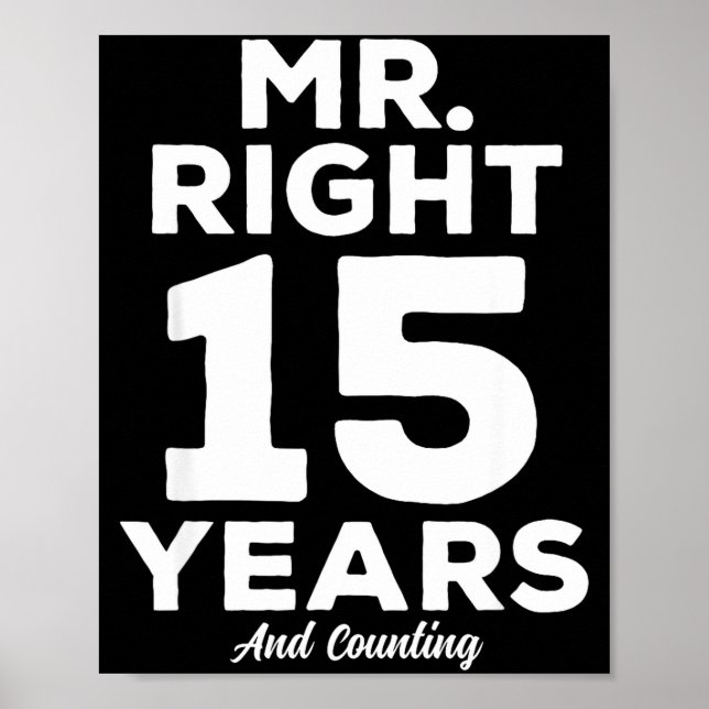 Mr. Right 15 Years Wedding Anniversary Funny Match Poster (Framsidan)