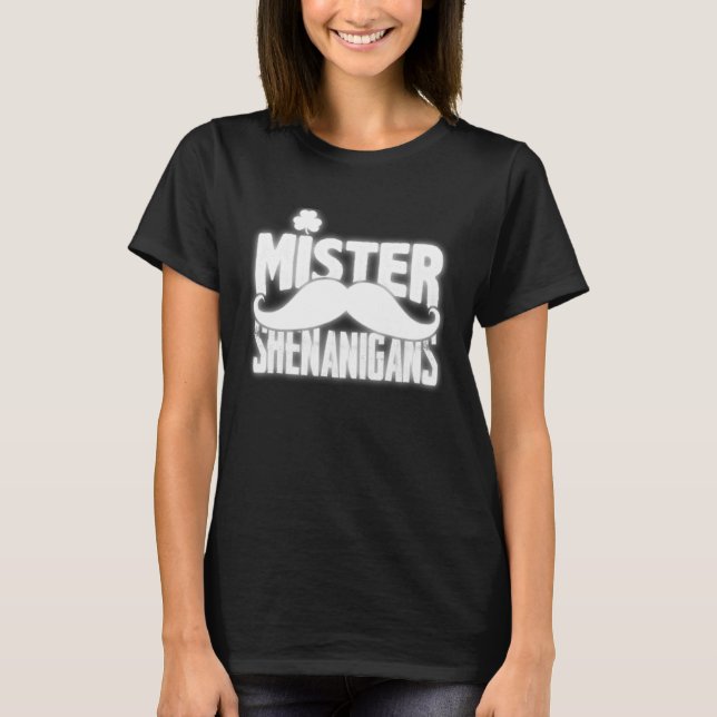 Mr Shenanigans Drinking Drunk St Patricks  Drinkin T Shirt (Framsida)