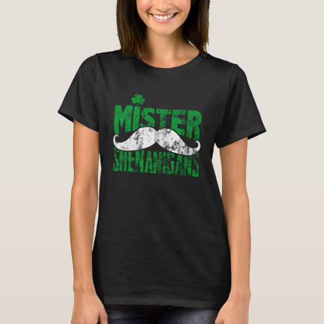 Mr Shenanigans Drinking Drunk St Patricks  Drinkin T Shirt (Framsida)