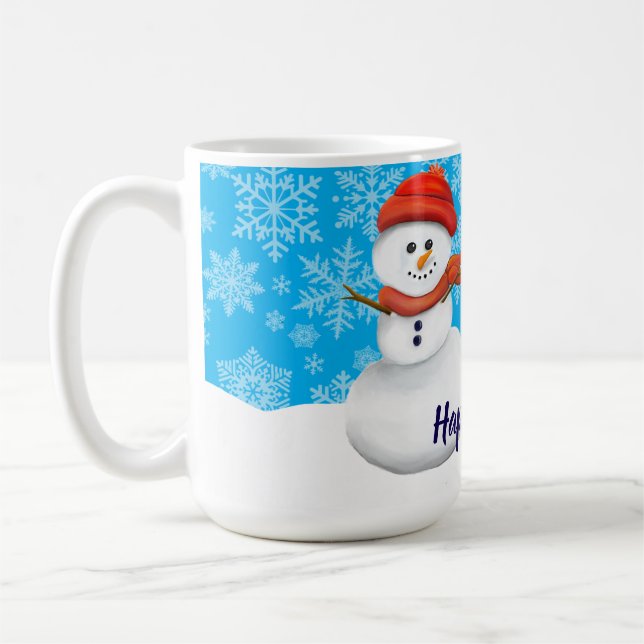 Mr. Snowman Happy Holidays Kaffemugg (Vänster)