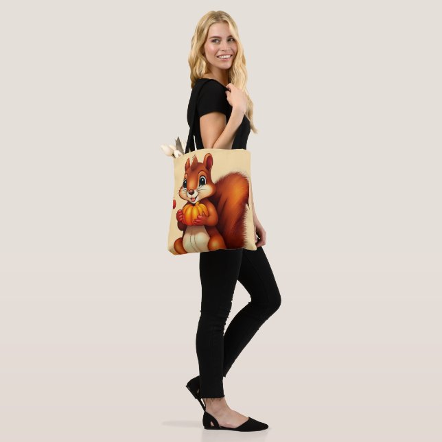 Mr Squirrel Fall Errands Tote Bag Tygkasse (På modell)