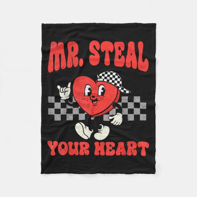 Mr Steal Your Heart For Boys Toddlers Valentine's  Fleecefilt (Framsidan)