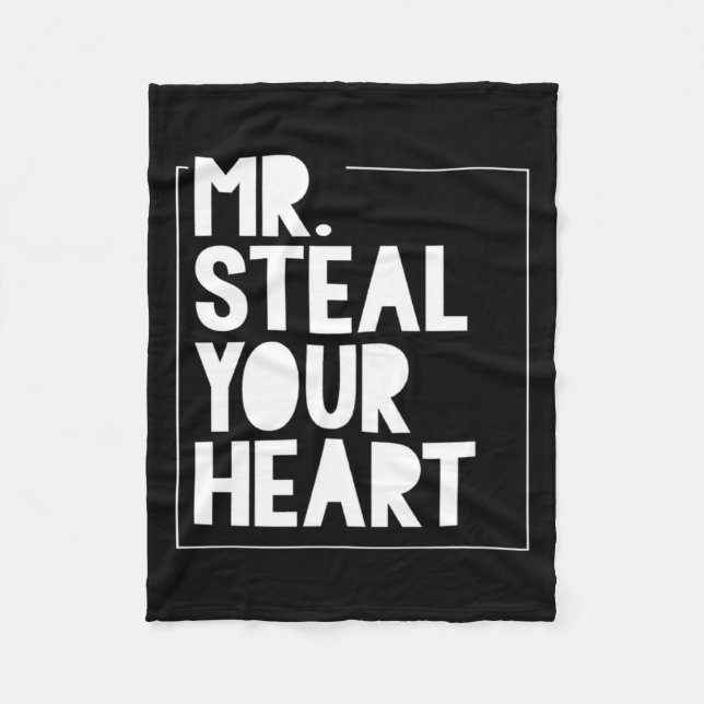Mr Steal Your Heart For Boys Toddlers Valentines _ Fleecefilt (Framsidan)