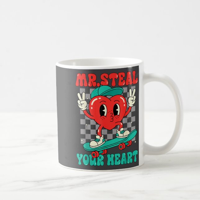 Mr Steal Your Heart For Boys Toddlers Valentine's  Kaffemugg (Höger)