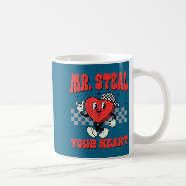 Mr Steal Your Heart For Boys Toddlers Valentine's  Kaffemugg (Höger)
