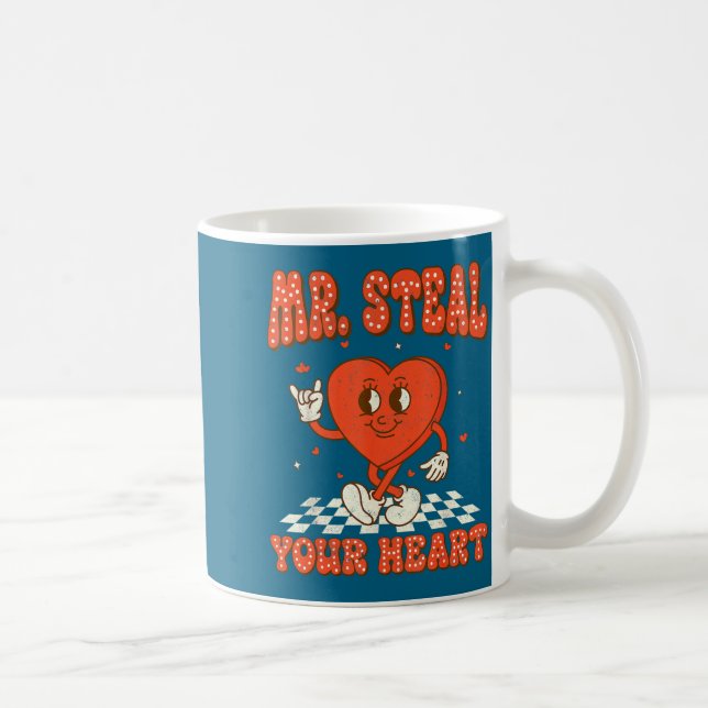 Mr Steal Your Heart For Boys Toddlers Valentine's  Kaffemugg (Höger)