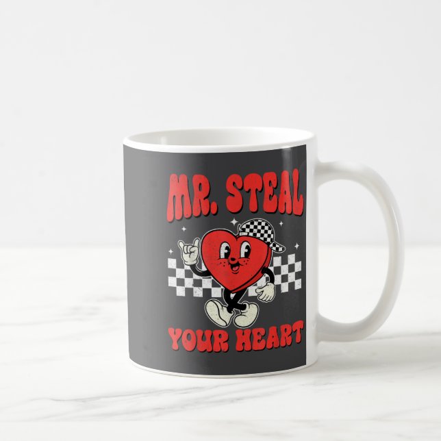 Mr Steal Your Heart For Boys Toddlers Valentine's  Kaffemugg (Höger)