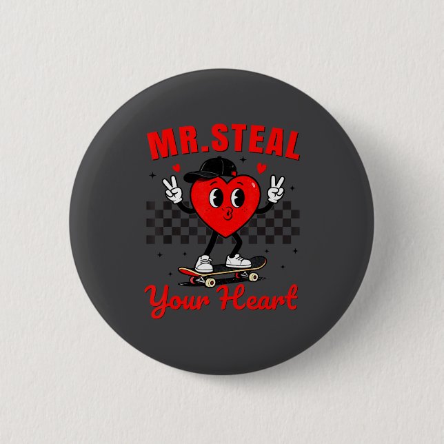 Mr Steal Your Heart For Boys Toddlers Valentine's  Knapp (Framsida)