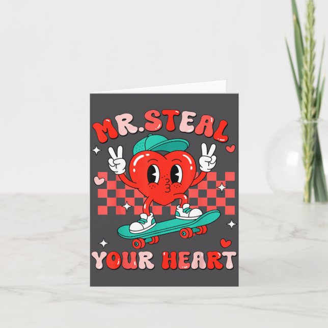 Mr Steal Your Heart For Boys Toddlers Valentine's  Kort (Framsida)