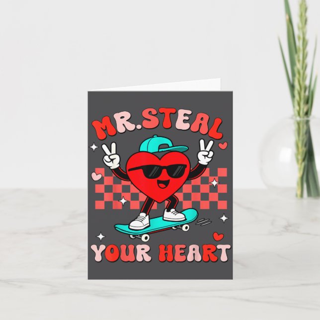 Mr Steal Your Heart For Boys Toddlers Valentine's  Kort (Framsida)